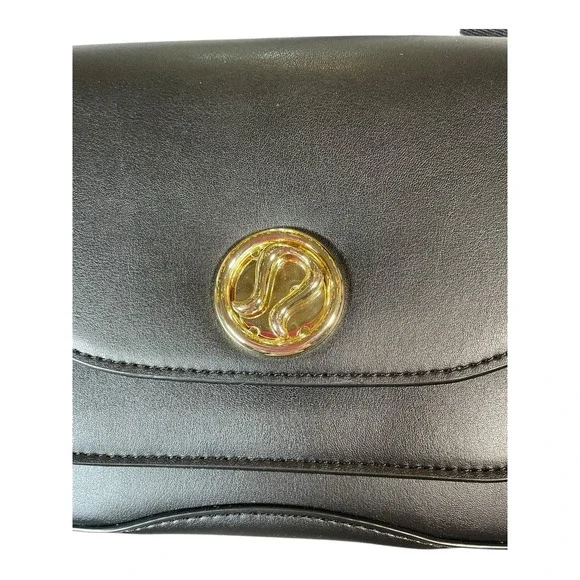 Lululemon Cactus Leather Crossbody Bag Black With Gold Hardware & Dust Bag - Picture 5 of 16